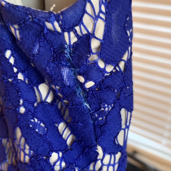 Eliza J Royal Blue Lace Fit & Flare Sleeveless Party Cocktail Line - Picture 13 of 17